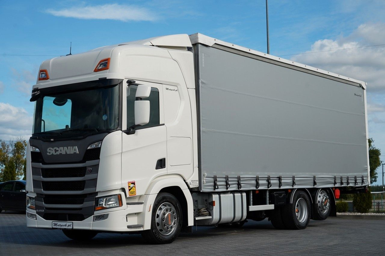 Scania R 450 / MEGA / 6x2 / FIRANKA - 8,2 m / SOLÓWKA / - 커튼사이더 트럭 : 사진 1 Scania R 450 / MEGA / 6x2 / FIRANKA - 8,2 m / SOLÓWKA / - 커튼사이더 트럭 : 사진 1