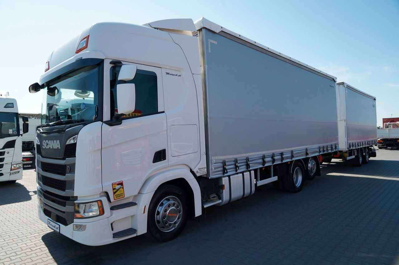 Scania R 450 / ZESTAW TANDEM 120 M3 / PRZEJAZDOWY / OŚ - 커튼사이더 트럭 : 사진 2 Scania R 450 / ZESTAW TANDEM 120 M3 / PRZEJAZDOWY / OŚ - 커튼사이더 트럭 : 사진 2