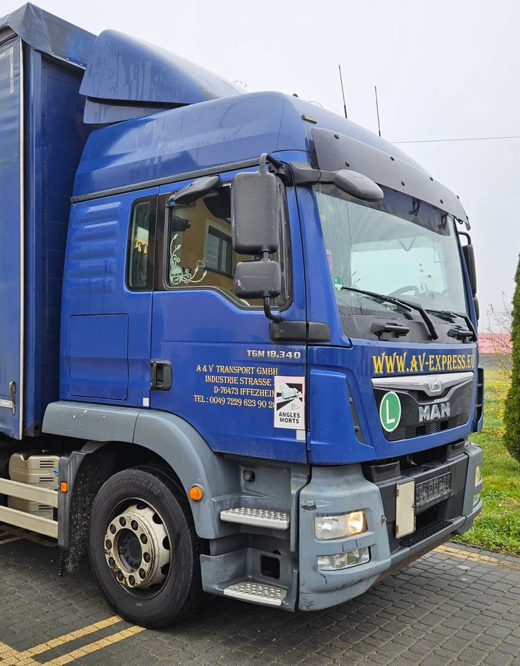 MAN TGM 18.340 / FIRANKA / SPROWADZONY / 9100 ŁADOWNOŚĆ / 18 PALET / E6 / WINDA / - 커튼사이더 트럭 : 사진 5 MAN TGM 18.340 / FIRANKA / SPROWADZONY / 9100 ŁADOWNOŚĆ / 18 PALET / E6 / WINDA / - 커튼사이더 트럭 : 사진 5