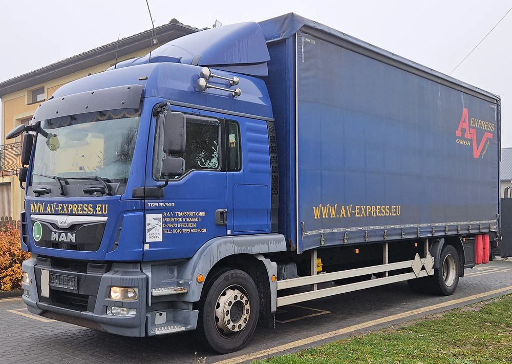 MAN TGM 18.340 / FIRANKA / SPROWADZONY / 9100 ŁADOWNOŚĆ / 18 PALET / E6 / WINDA / - 커튼사이더 트럭 : 사진 1 MAN TGM 18.340 / FIRANKA / SPROWADZONY / 9100 ŁADOWNOŚĆ / 18 PALET / E6 / WINDA / - 커튼사이더 트럭 : 사진 1