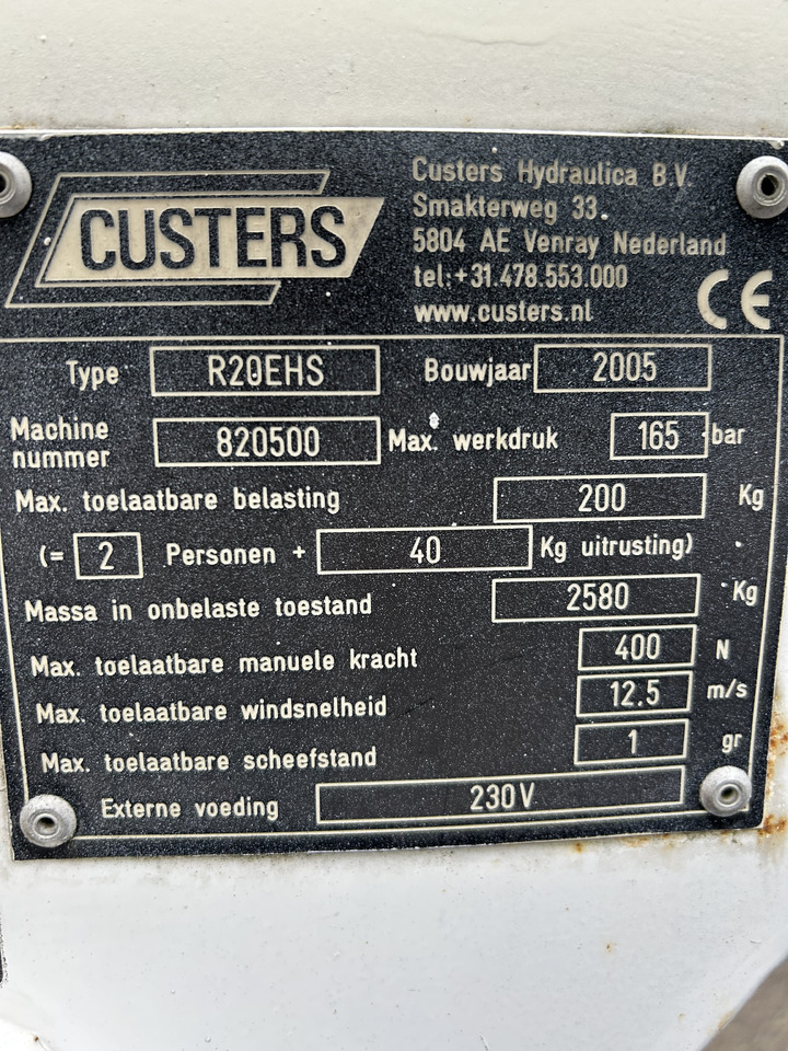 Custers R20EHS R20 2005 trailer mounted platform R20 - 견인식 붐 리프트 : 사진 5 Custers R20EHS R20 2005 trailer mounted platform R20 - 견인식 붐 리프트 : 사진 5