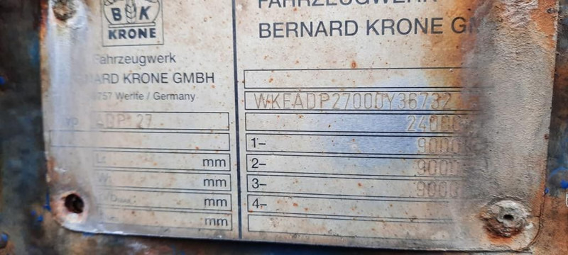 Krone ADP 27 3 Achser Anhänger - 커튼사이더 트레일러 : 사진 2 Krone ADP 27 3 Achser Anhänger - 커튼사이더 트레일러 : 사진 2