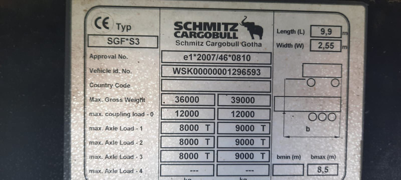 Schmitz Cargobull 3-Achser 48 qubik Getreidekipper - 덤프 세미 트레일러 : 사진 5 Schmitz Cargobull 3-Achser 48 qubik Getreidekipper - 덤프 세미 트레일러 : 사진 5