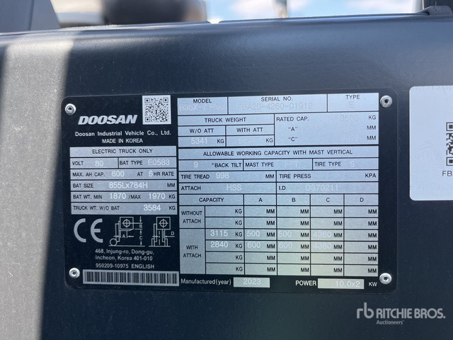 2024 Doosan B35X-7 PLUS - 전기 지게차 : 사진 3 2024 Doosan B35X-7 PLUS - 전기 지게차 : 사진 3