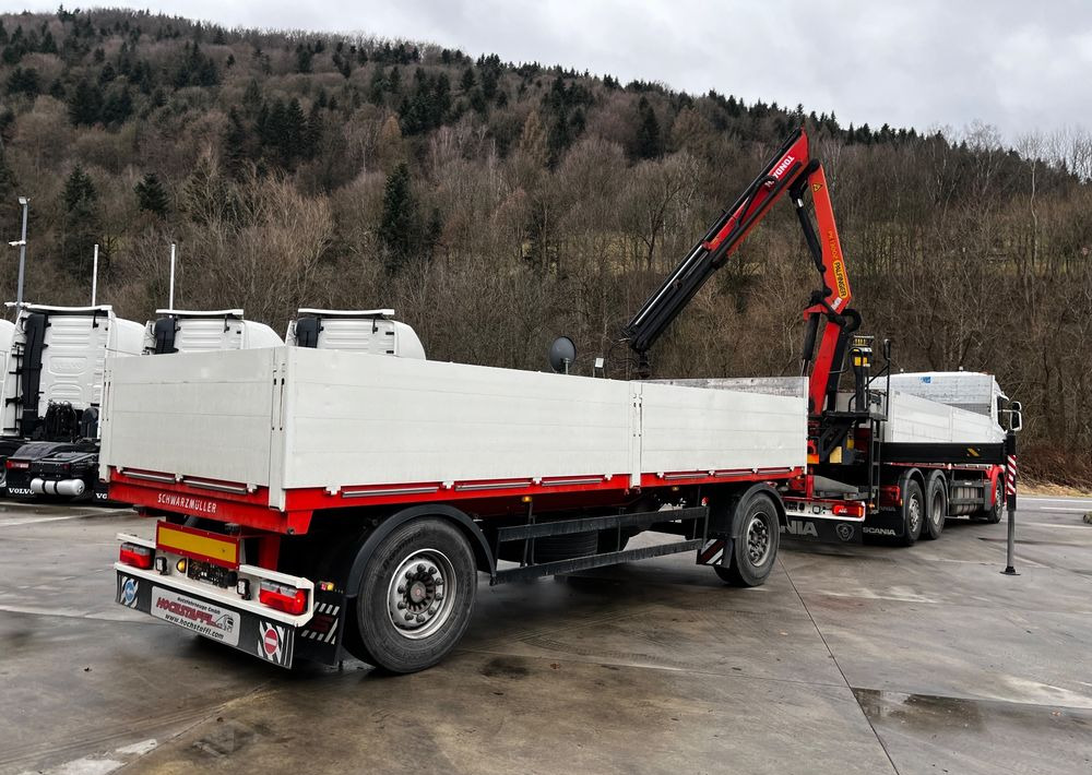 Scania R450 // 2014 // HDS Palfinger 13002 // 6x4 oś skrętna+podnoszona // Przyczepa Schwarzmuller // - 드롭사이드/ 플랫베드 트럭 : 사진 5 Scania R450 // 2014 // HDS Palfinger 13002 // 6x4 oś skrętna+podnoszona // Przyczepa Schwarzmuller // - 드롭사이드/ 플랫베드 트럭 : 사진 5