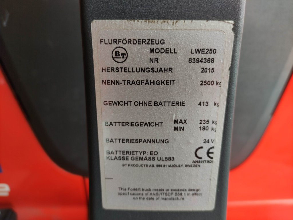 BT LWE250 - 팔레트 트럭 : 사진 5 BT LWE250 - 팔레트 트럭 : 사진 5