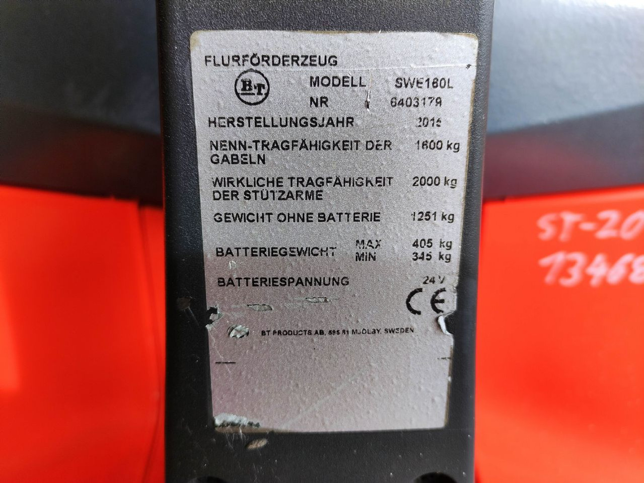 BT SWE160L - 스태커 : 사진 5 BT SWE160L - 스태커 : 사진 5