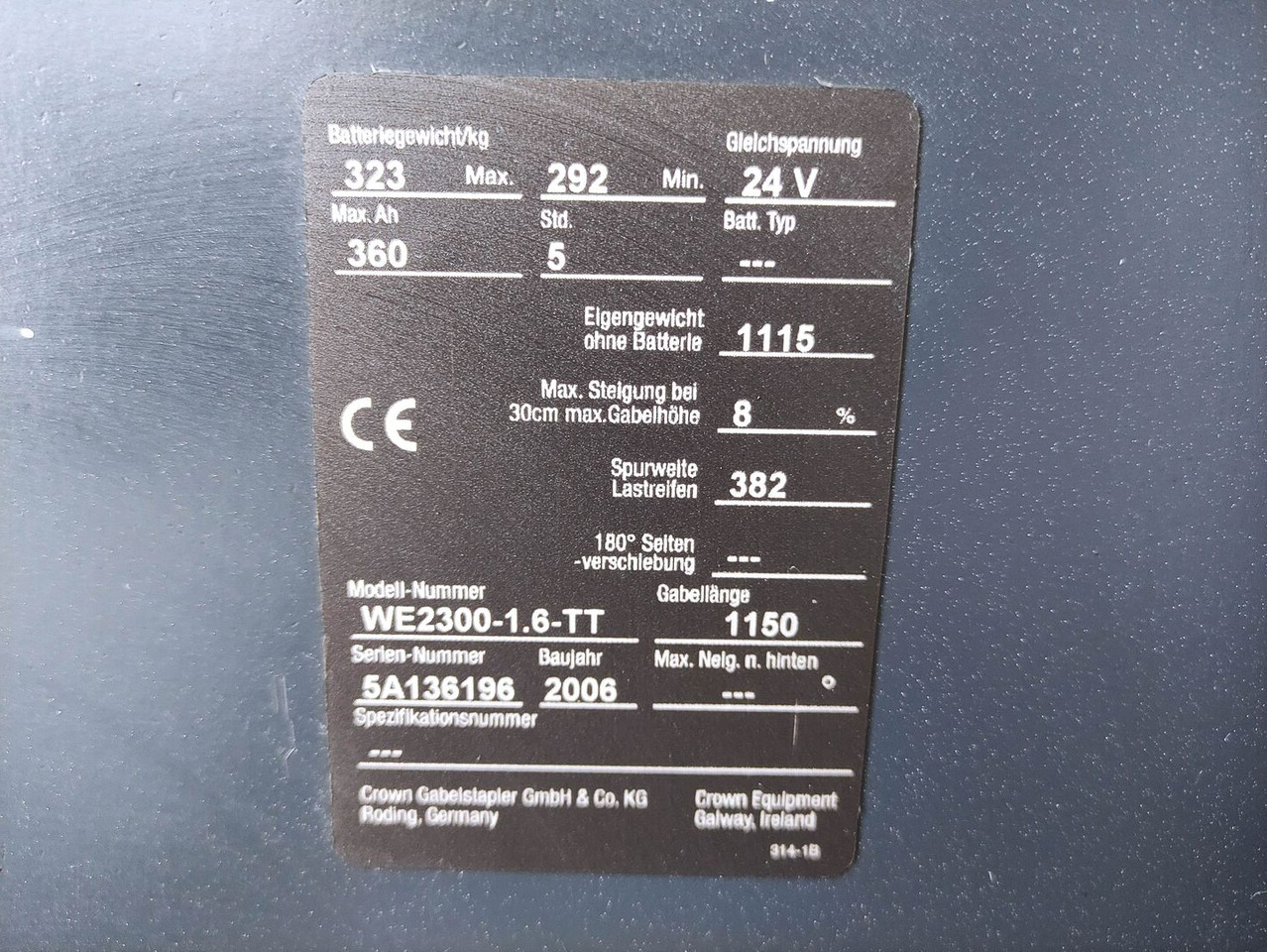 Crown WE2300-1.6-TT - 스태커 : 사진 5 Crown WE2300-1.6-TT - 스태커 : 사진 5
