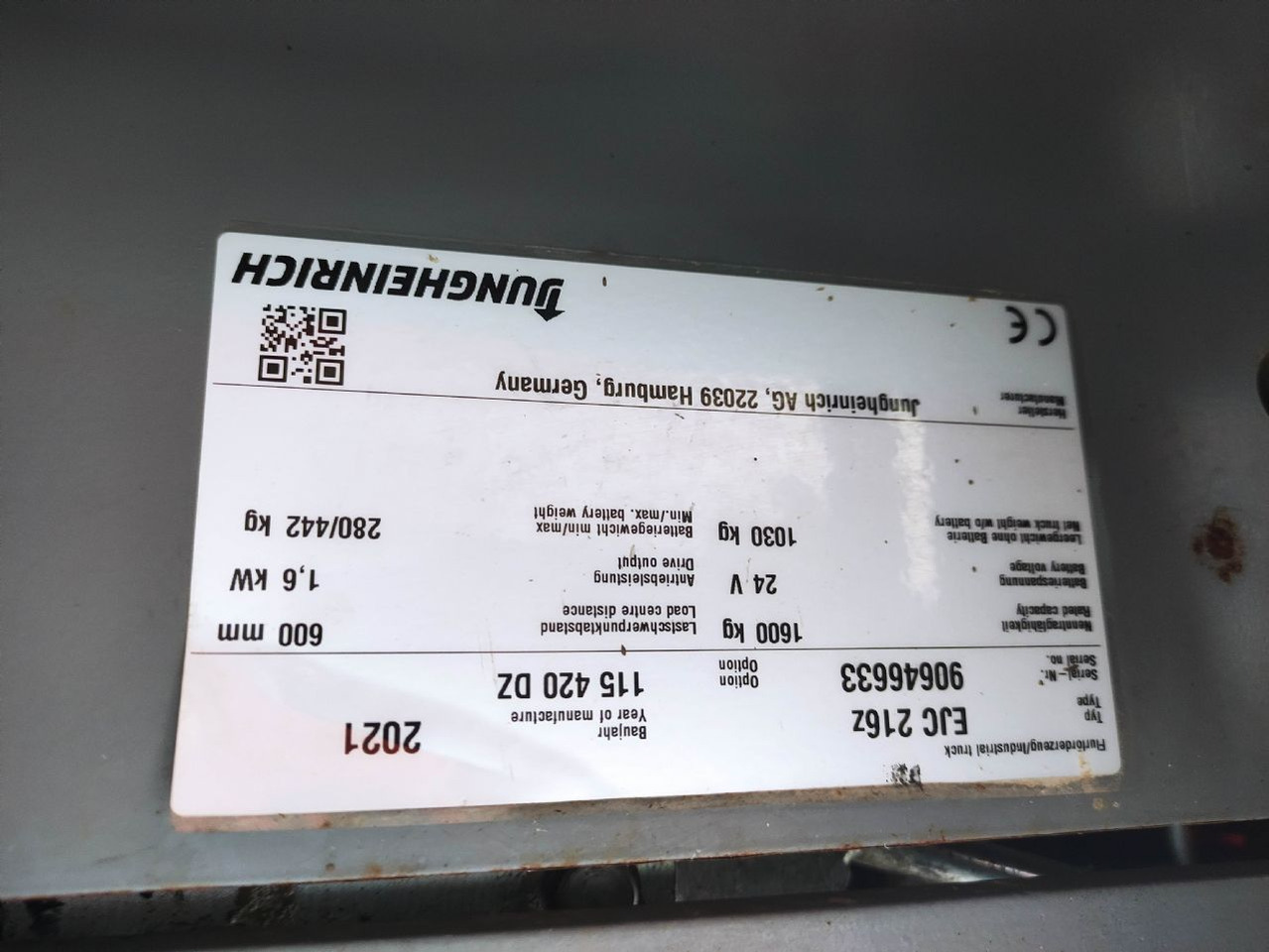 Jungheinrich EJC 216 Z - 스태커 : 사진 5 Jungheinrich EJC 216 Z - 스태커 : 사진 5