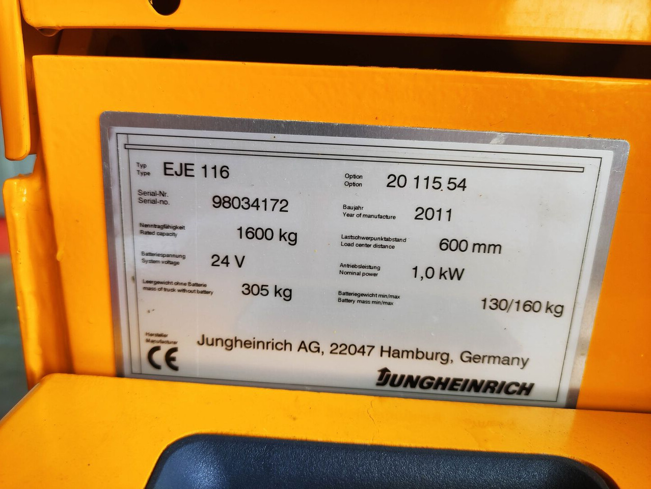 Jungheinrich EJE 116 - 팔레트 트럭 : 사진 5 Jungheinrich EJE 116 - 팔레트 트럭 : 사진 5