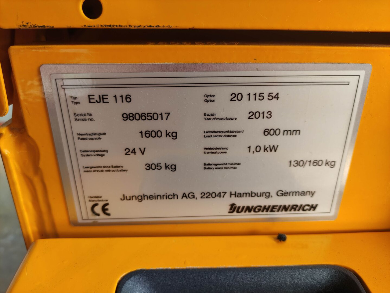 Jungheinrich EJE 116 - 팔레트 트럭 : 사진 5 Jungheinrich EJE 116 - 팔레트 트럭 : 사진 5