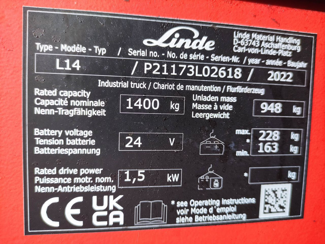 Linde L14i-1173 - 스태커 : 사진 5 Linde L14i-1173 - 스태커 : 사진 5