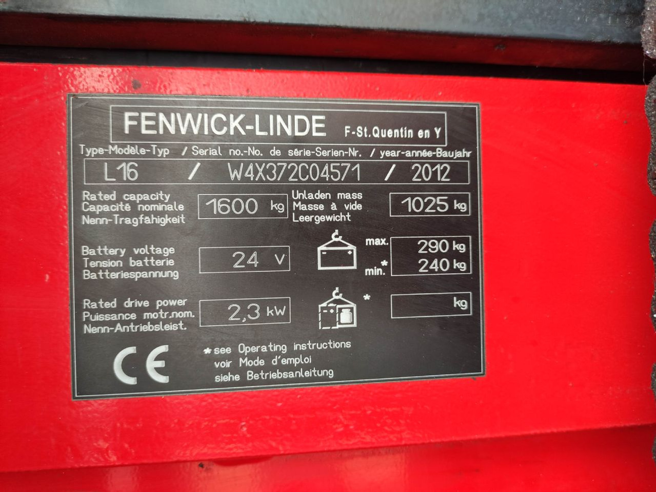Linde L16-372 (LACK NEU) - 스태커 : 사진 5 Linde L16-372 (LACK NEU) - 스태커 : 사진 5