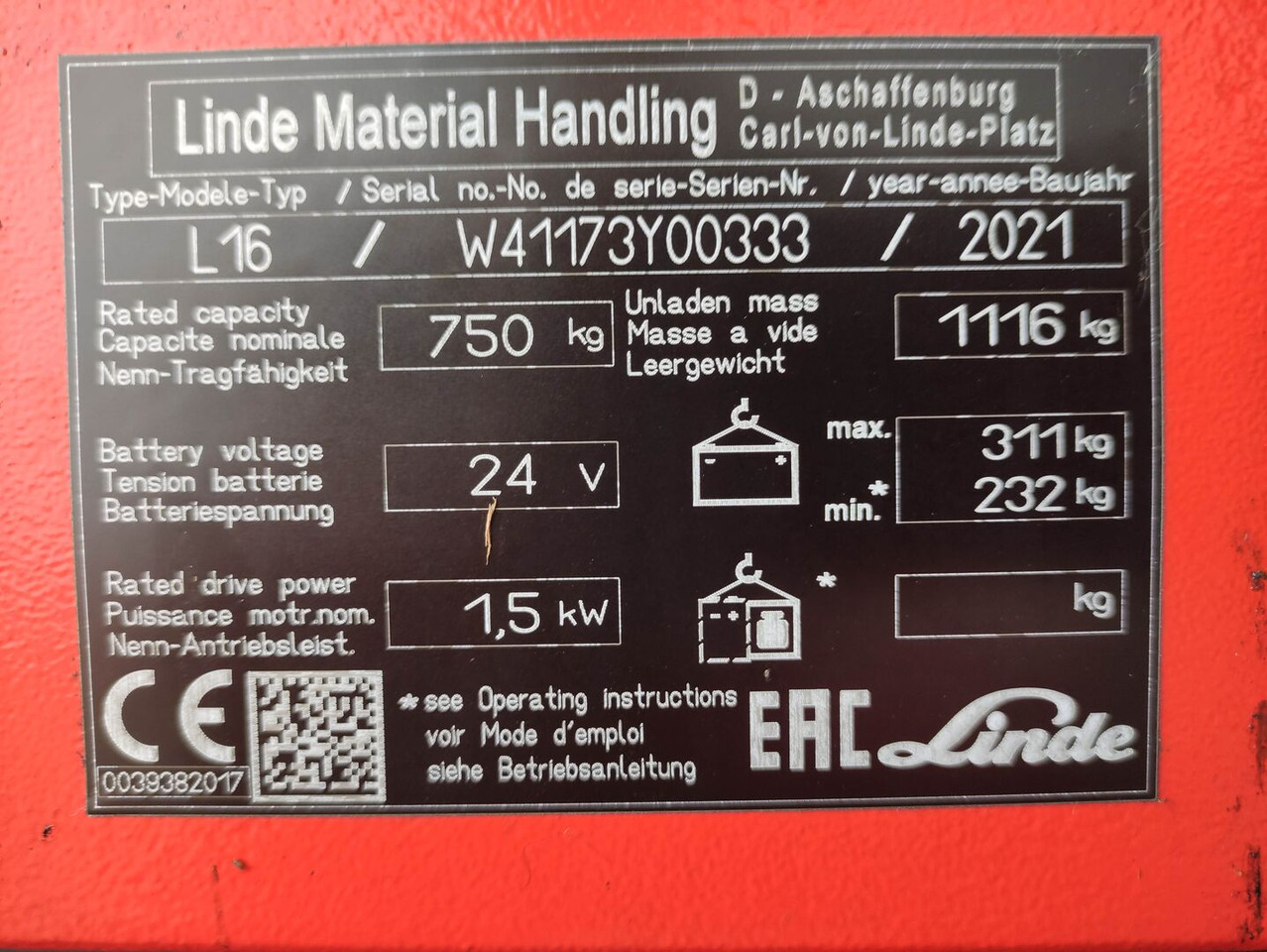 Linde L16i-1173 - 스태커 : 사진 5 Linde L16i-1173 - 스태커 : 사진 5
