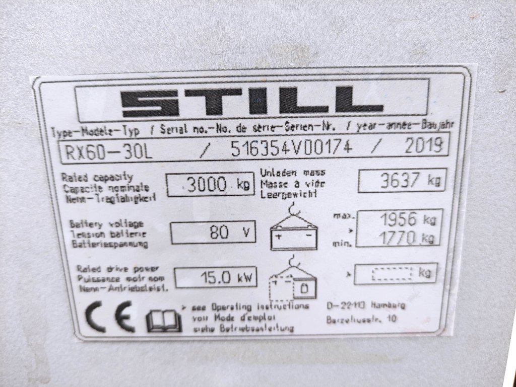 전기 지게차 Still RX60-30 L : 사진 6 전기 지게차 Still RX60-30 L : 사진 6