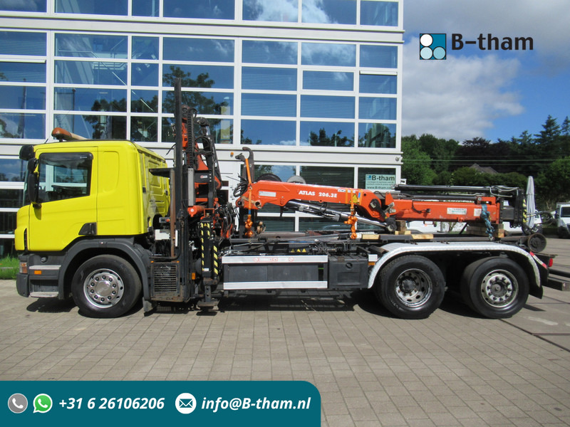 Scania P 340 B 6x2*4 VDL Haak - Kraan ATLAS 206.3E - 후크 리프트 트럭, 크레인 트럭 : 사진 1 Scania P 340 B 6x2*4 VDL Haak - Kraan ATLAS 206.3E - 후크 리프트 트럭, 크레인 트럭 : 사진 1
