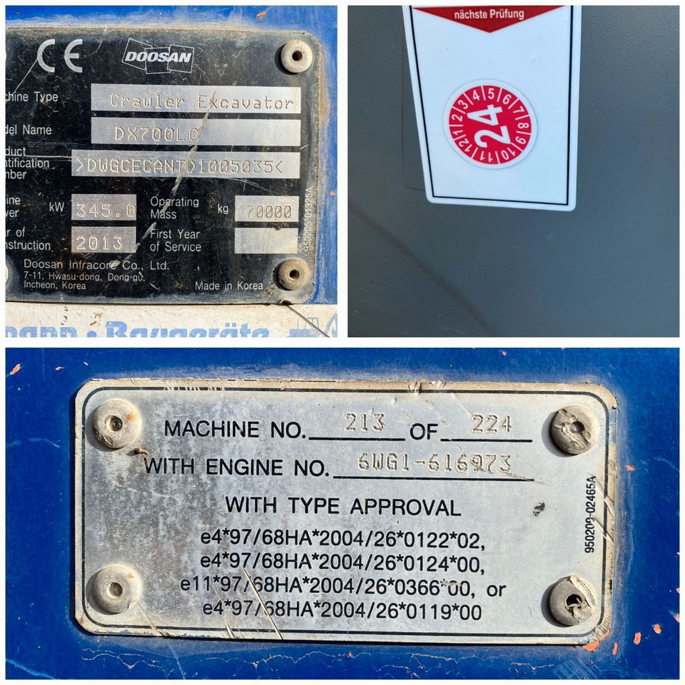 Doosan DX700 LC LO BIG Develon Kettenbagger TL + OQ120 - 크롤러 굴삭기 : 사진 2 Doosan DX700 LC LO BIG Develon Kettenbagger TL + OQ120 - 크롤러 굴삭기 : 사진 2