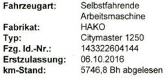 Hako Citymaster 1250 Kehrmaschine - 거리 청소 차량 : 사진 3 Hako Citymaster 1250 Kehrmaschine - 거리 청소 차량 : 사진 3