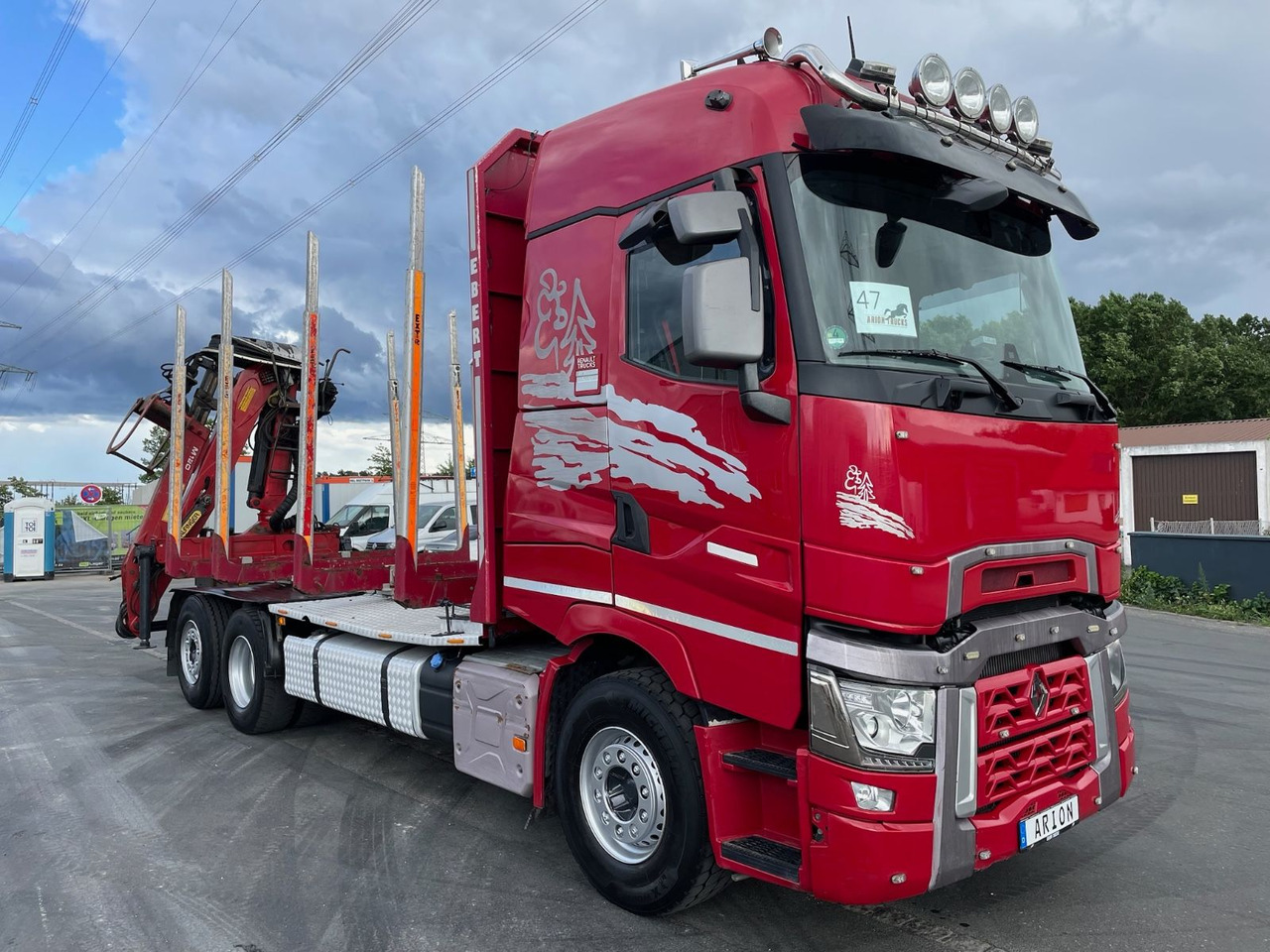 Renault T520 6x2 Kurzholz/PALFINGER/E120Z/VOLVO-ENGINE - 목재 트럭, 크레인 트럭 : 사진 1 Renault T520 6x2 Kurzholz/PALFINGER/E120Z/VOLVO-ENGINE - 목재 트럭, 크레인 트럭 : 사진 1