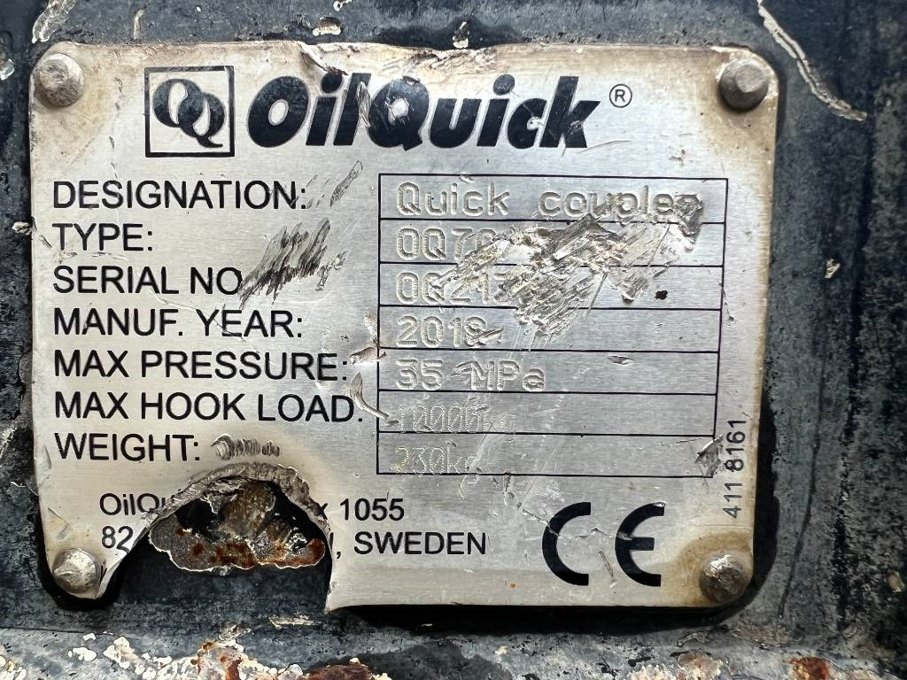 OilQuick OQ70/55 - 퀵 커플러 건설기계 용 : 사진 2 OilQuick OQ70/55 - 퀵 커플러 건설기계 용 : 사진 2