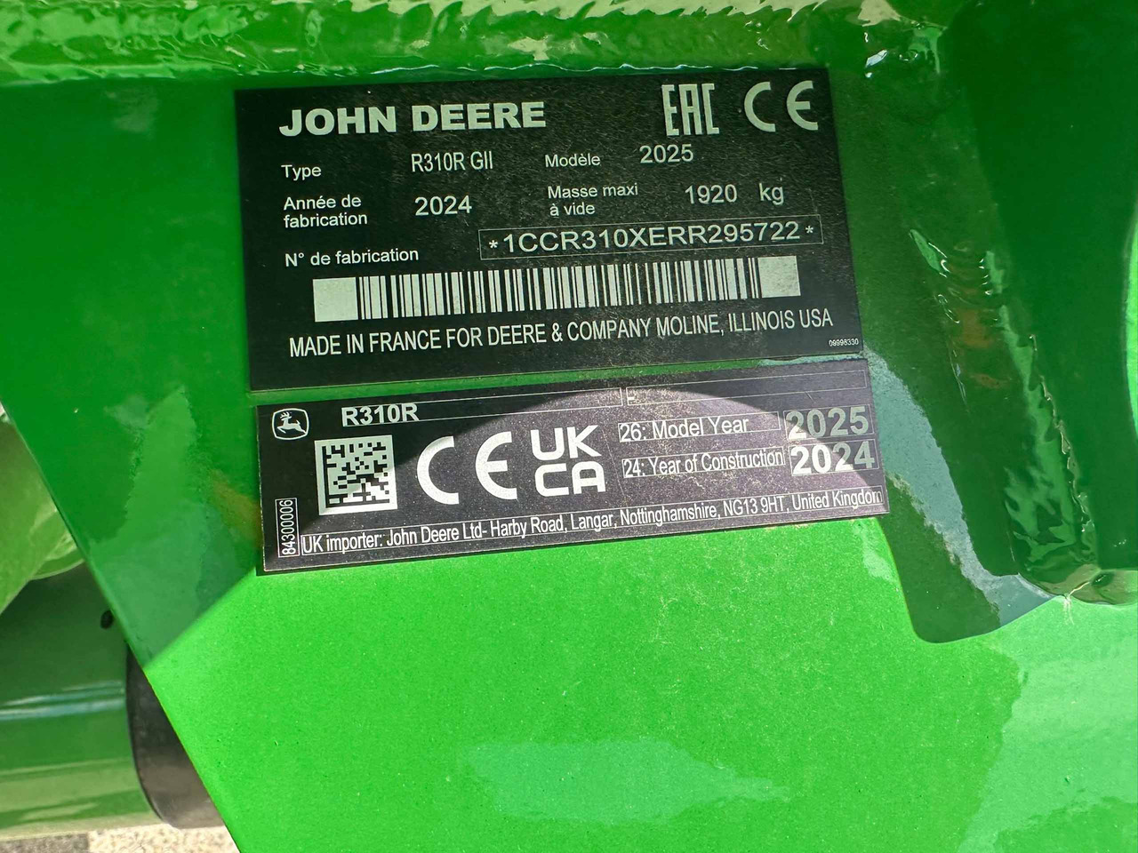 John Deere R310R Mower Conditioner - 건초 및 목초 장비 : 사진 5 John Deere R310R Mower Conditioner - 건초 및 목초 장비 : 사진 5