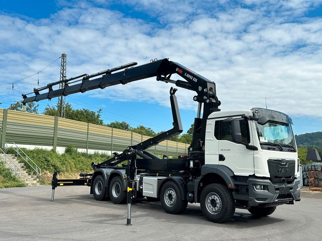 MAN TGS 35.520 8x4 Abrollkipper + Kran HIAB 658E6 - 후크 리프트 트럭, 크레인 트럭 : 사진 3 MAN TGS 35.520 8x4 Abrollkipper + Kran HIAB 658E6 - 후크 리프트 트럭, 크레인 트럭 : 사진 3