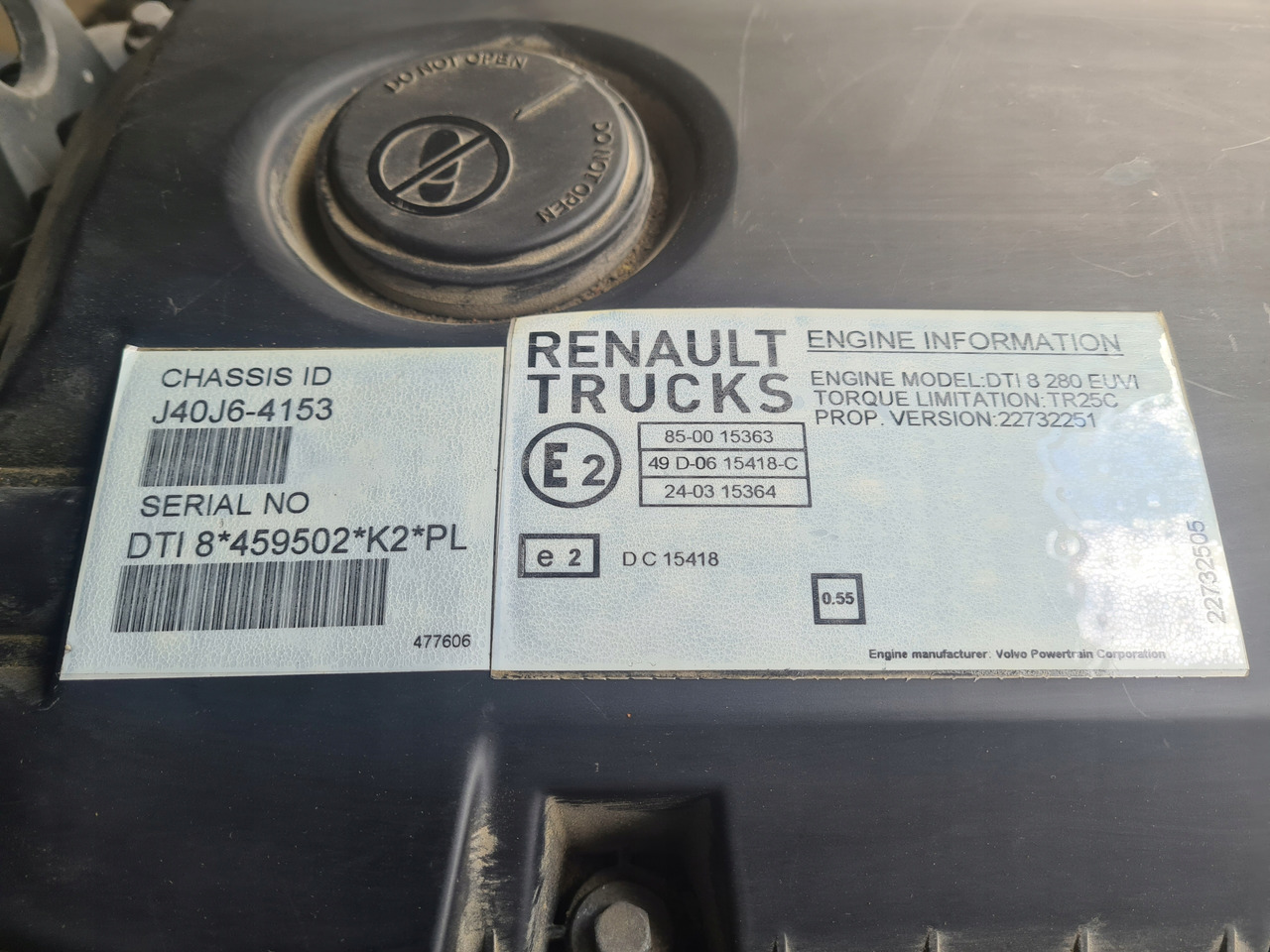 RENAULT GAMA D16 D DTI 8 EUVI VOLVO FL D8K EURO 6 2018 ROK. DTI 8 280 EUVI - 엔진 : 사진 2 RENAULT GAMA D16 D DTI 8 EUVI VOLVO FL D8K EURO 6 2018 ROK. DTI 8 280 EUVI - 엔진 : 사진 2