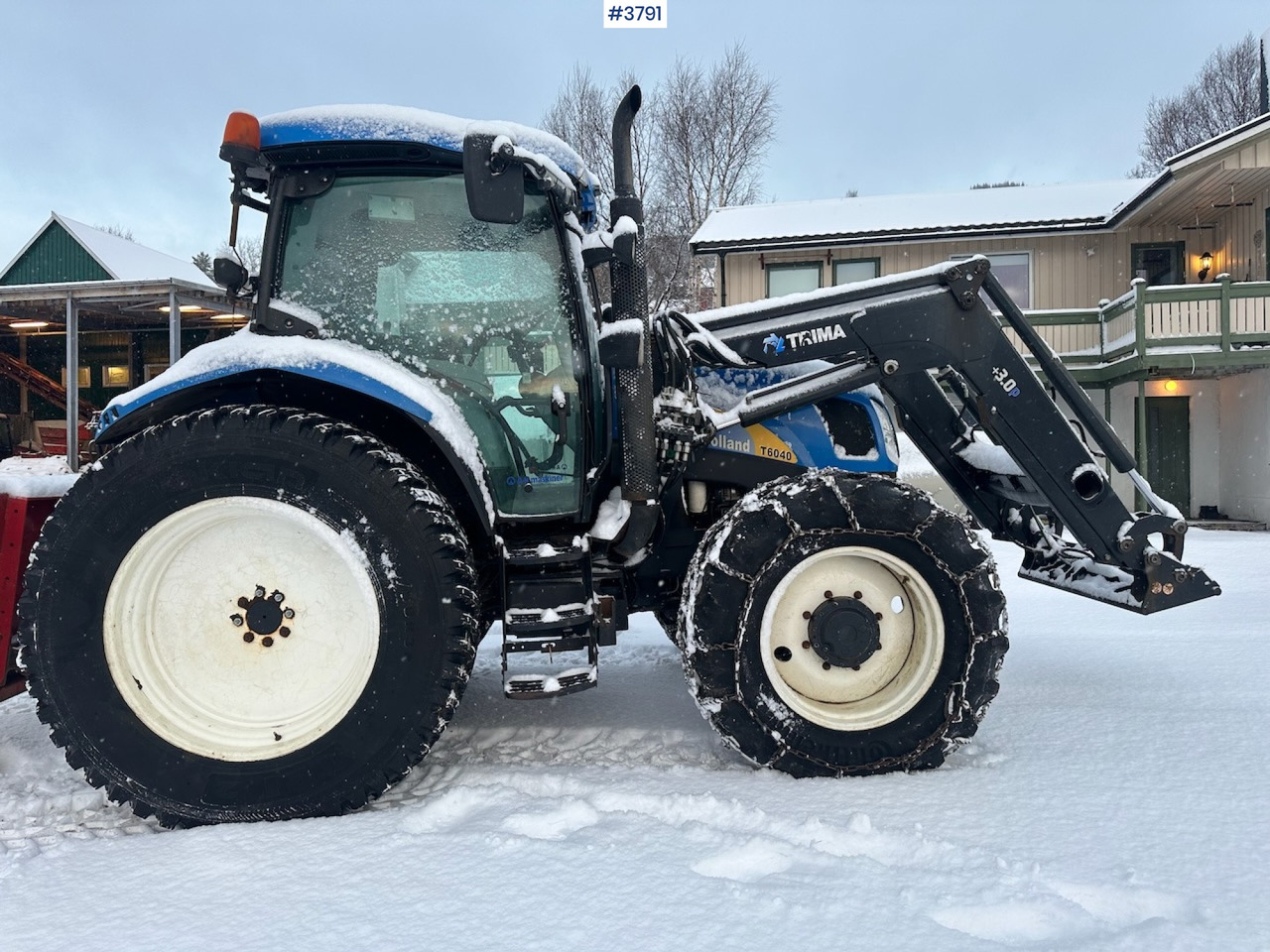 2010 New Holland T6040 4x4 plow rigged tractor w/ Trima +3.0p front loader, brand new chains, snow bucket and Westbjørn snow blower. WATCH VIDEO. - 장궤형 트랙터 : 사진 3 2010 New Holland T6040 4x4 plow rigged tractor w/ Trima +3.0p front loader, brand new chains, snow bucket and Westbjørn snow blower. WATCH VIDEO. - 장궤형 트랙터 : 사진 3