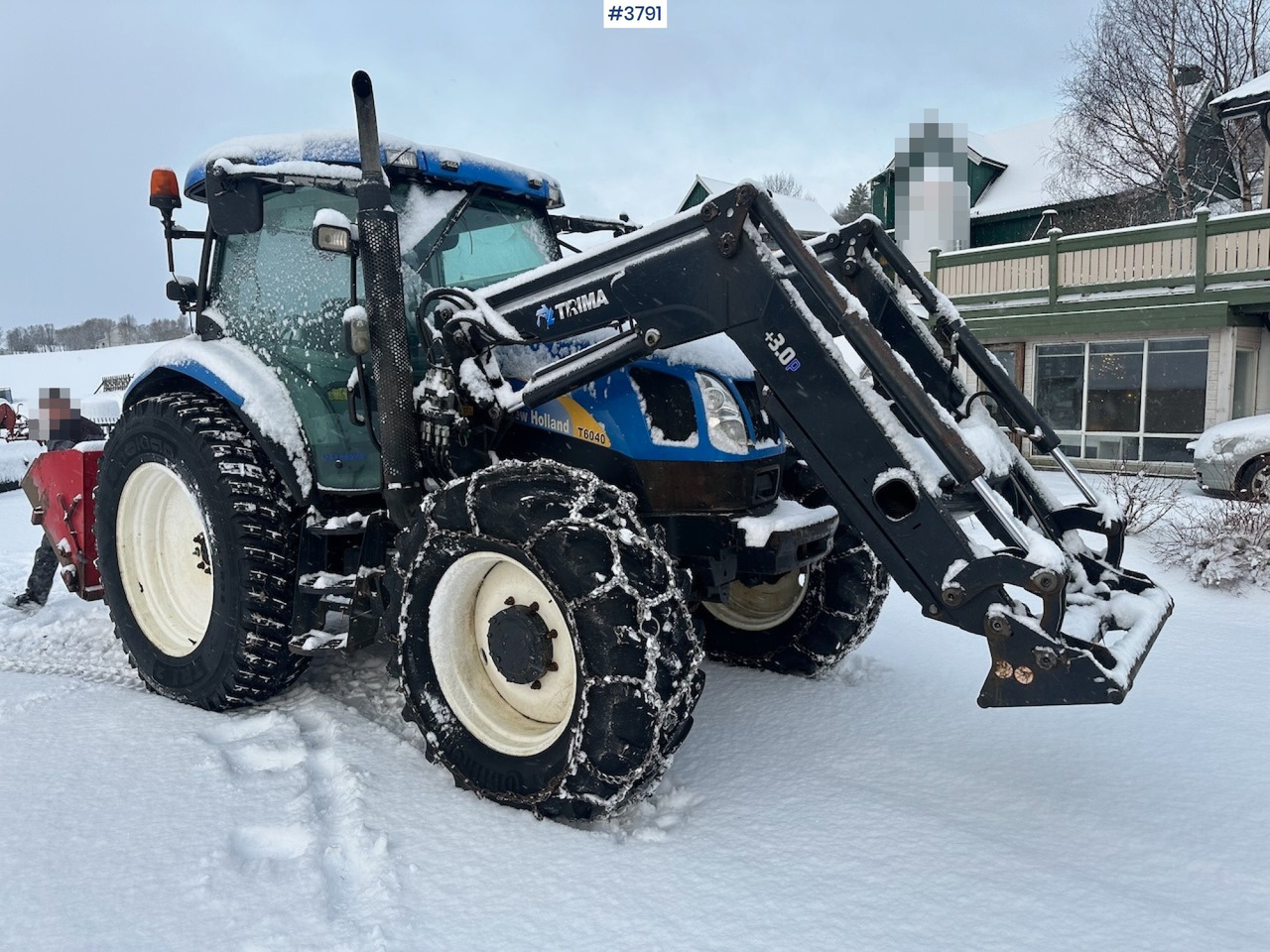2010 New Holland T6040 4x4 plow rigged tractor w/ Trima +3.0p front loader, brand new chains, snow bucket and Westbjørn snow blower. WATCH VIDEO. - 장궤형 트랙터 : 사진 1 2010 New Holland T6040 4x4 plow rigged tractor w/ Trima +3.0p front loader, brand new chains, snow bucket and Westbjørn snow blower. WATCH VIDEO. - 장궤형 트랙터 : 사진 1
