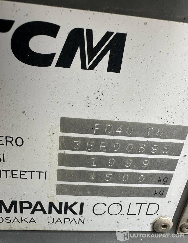 TCM FD40T8, 1999, 4 735 h, Lempäälä - 건설기계 : 사진 4 TCM FD40T8, 1999, 4 735 h, Lempäälä - 건설기계 : 사진 4
