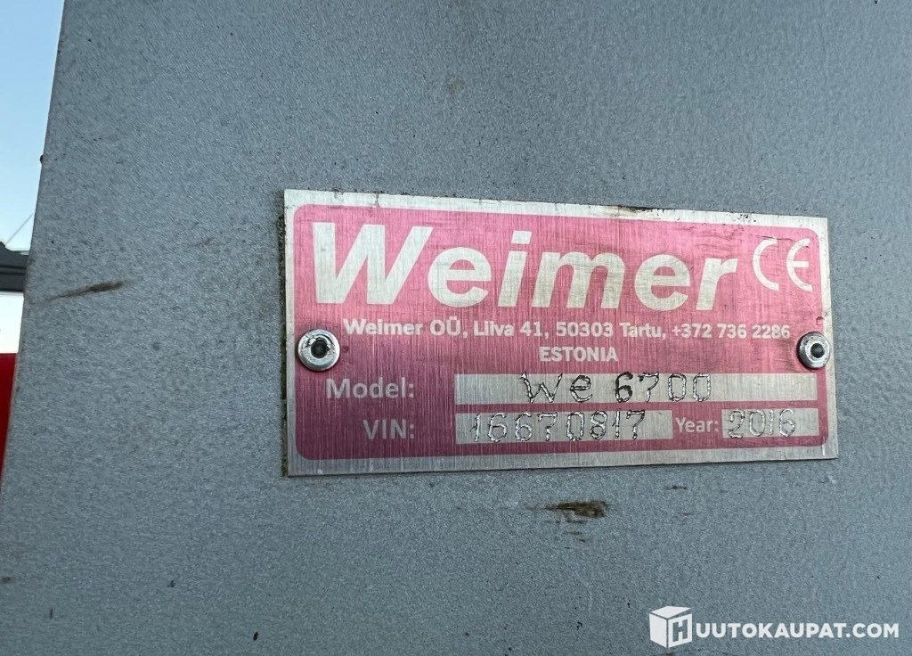 임업용 트레일러 Weimer WE 6700 WE 10 forestry trailer package, 2016, Ylivieska : 사진 11 임업용 트레일러 Weimer WE 6700 WE 10 forestry trailer package, 2016, Ylivieska : 사진 11