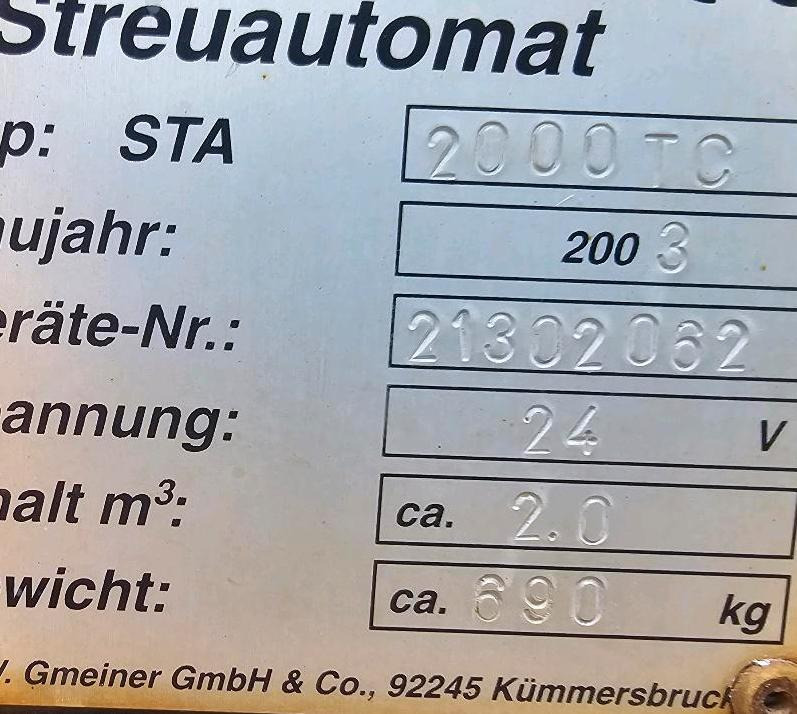 Gmeiner STA 2000TC Salzstreuer 2m3 Streuautomat Salzsilo Winterdienst Unimog 405 U300 400 500 423 427 430 318 Multicar tremo - 모래/ 소금 살포기 : 사진 4 Gmeiner STA 2000TC Salzstreuer 2m3 Streuautomat Salzsilo Winterdienst Unimog 405 U300 400 500 423 427 430 318 Multicar tremo - 모래/ 소금 살포기 : 사진 4