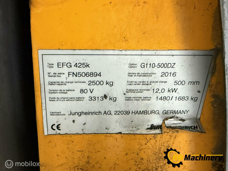 Jungheinrich EFG 425 K - 지게차 : 사진 5 Jungheinrich EFG 425 K - 지게차 : 사진 5
