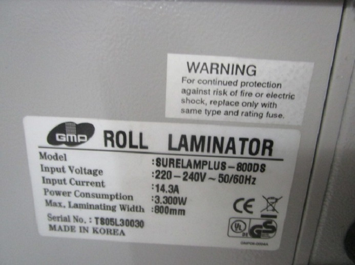ROLL LAMINATOR GMP SURELAMPLUS-800DS - 인쇄 기계 : 사진 5 ROLL LAMINATOR GMP SURELAMPLUS-800DS - 인쇄 기계 : 사진 5