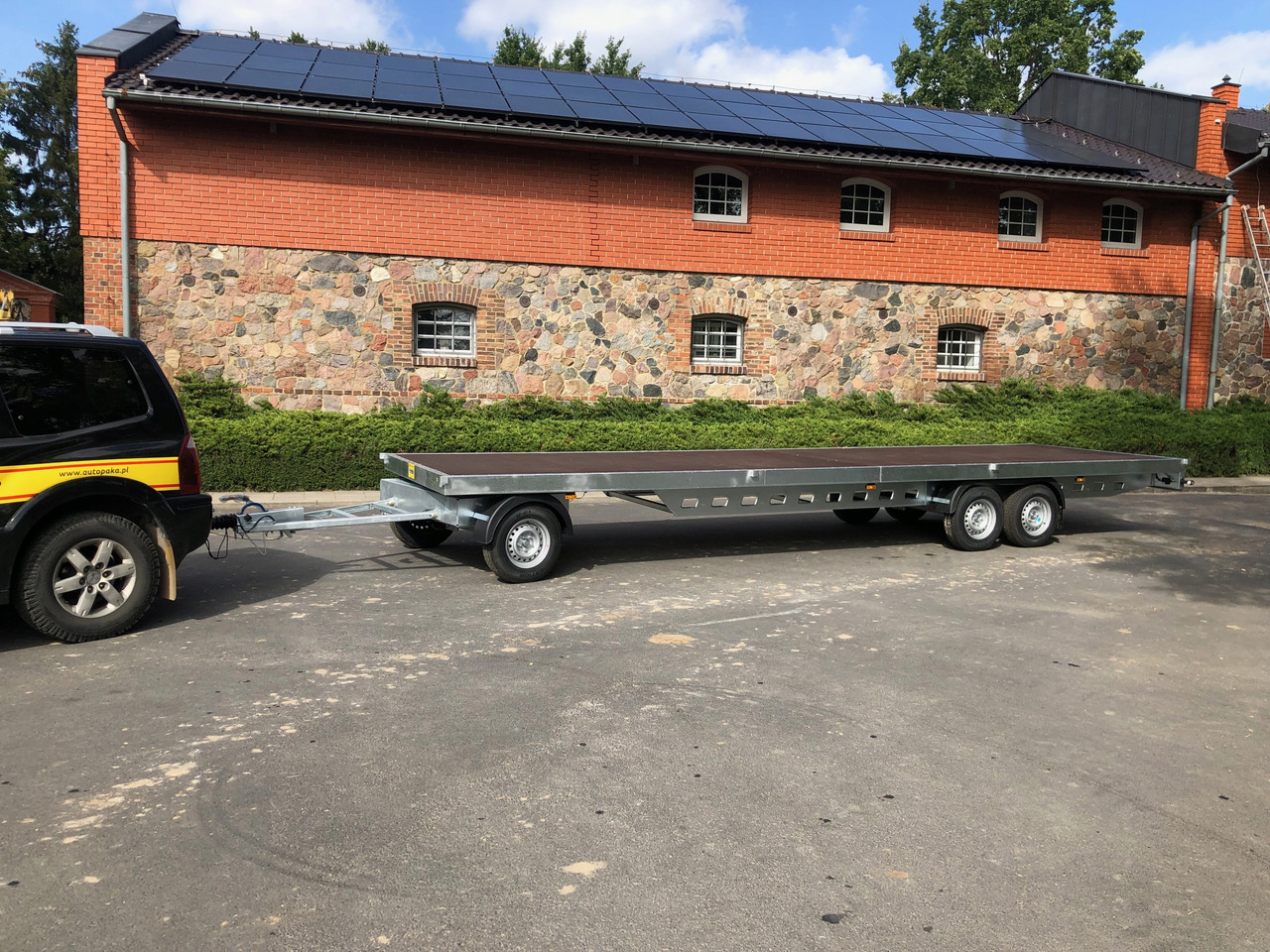 PRZYCZEPA OBROTNICA PLATFORMA 8m 3500 KG / TURNTABLE PLATFORM TRAILER 8m 3500 KG - 드롭사이드/ 플랫베드 트레일러 : 사진 3 PRZYCZEPA OBROTNICA PLATFORMA 8m 3500 KG / TURNTABLE PLATFORM TRAILER 8m 3500 KG - 드롭사이드/ 플랫베드 트레일러 : 사진 3