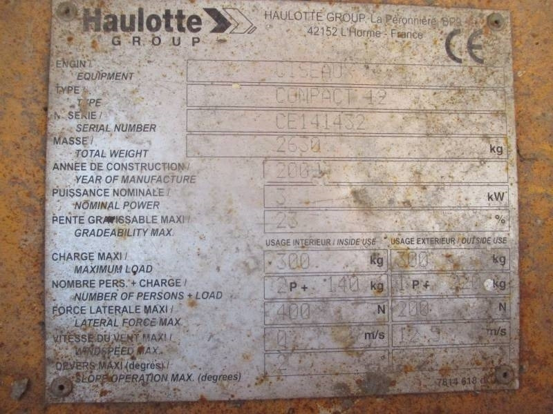 Haulotte Compact 12 - 시저 리프트 : 사진 5 Haulotte Compact 12 - 시저 리프트 : 사진 5