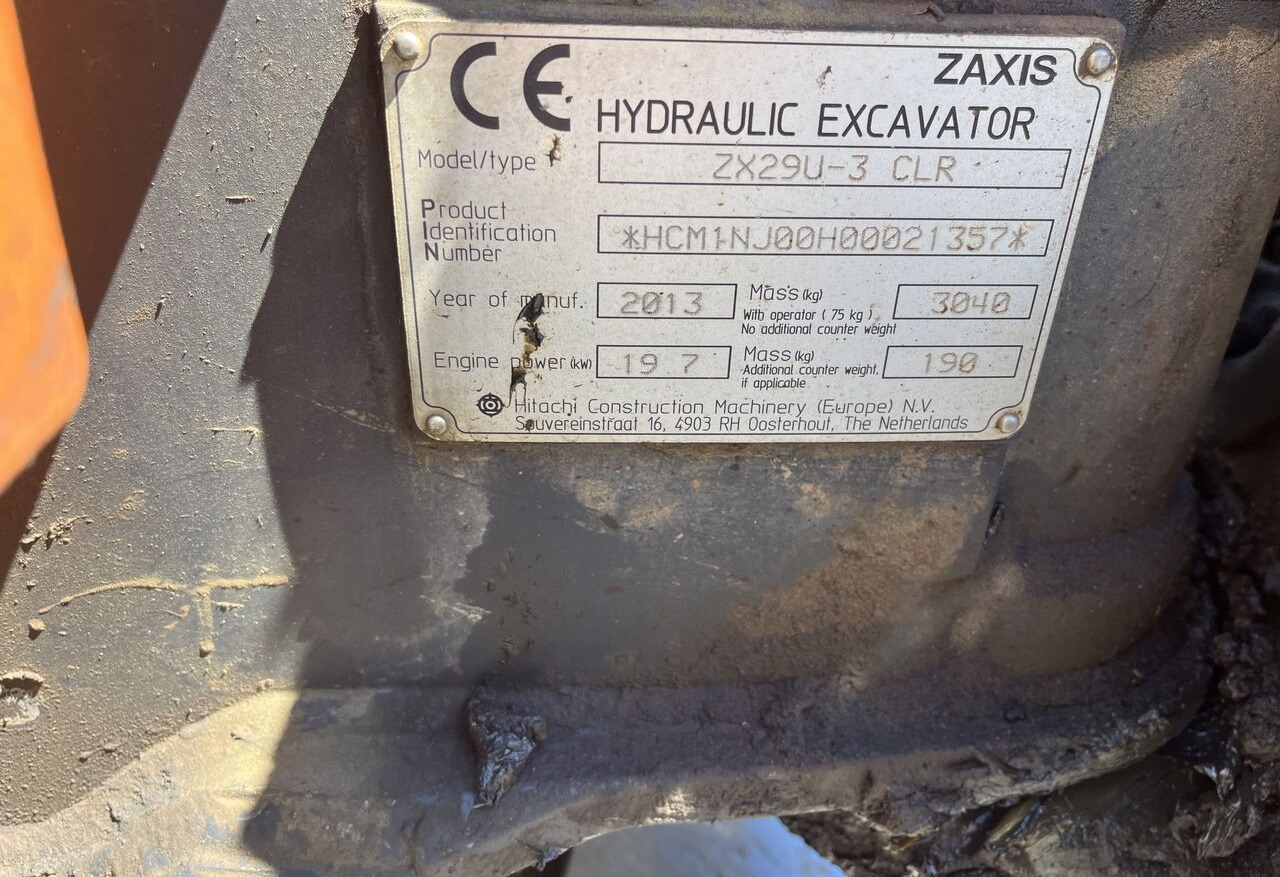 Hitachi ZX29 - 미니 굴삭기 : 사진 5 Hitachi ZX29 - 미니 굴삭기 : 사진 5