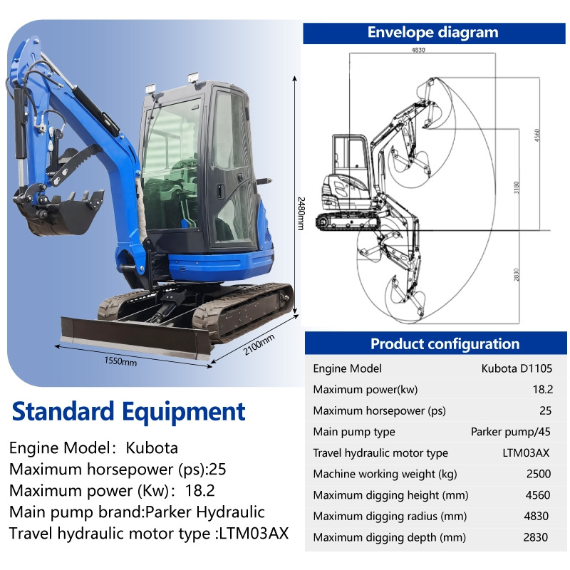 LEZUM DY25U Mini Excavator Digger Miniexcavadora EPA Kubota Engine Mini Excavator For Sale With Mini Excavator Attachment Set - 크롤러 굴삭기 : 사진 2 LEZUM DY25U Mini Excavator Digger Miniexcavadora EPA Kubota Engine Mini Excavator For Sale With Mini Excavator Attachment Set - 크롤러 굴삭기 : 사진 2