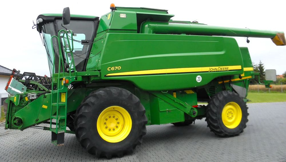 John Deere C 670 2008 Rok, heder 7,6m, 1900 mtg, Nie Malowany, Stan Idealny - 목초수확기 : 사진 1 John Deere C 670 2008 Rok, heder 7,6m, 1900 mtg, Nie Malowany, Stan Idealny - 목초수확기 : 사진 1