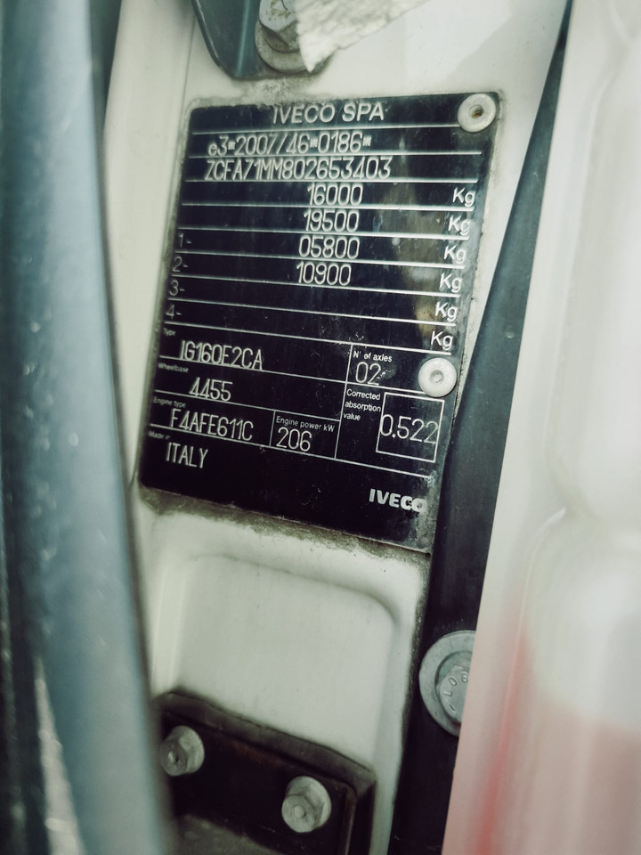 캡 새시 트럭, 크레인 트럭 IVECO EUROCARGO 160-280 : 사진 13