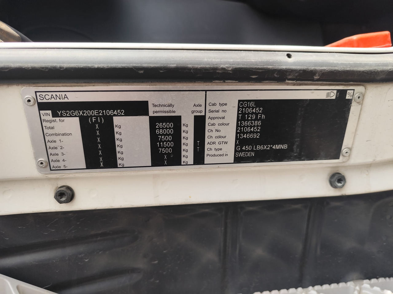 캡 새시 트럭 SCANIA G450 : 사진 6 캡 새시 트럭 SCANIA G450 : 사진 6