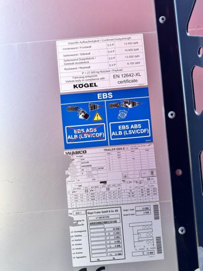 Kögel SN 24-1 - 커튼사이더 세미 트레일러 : 사진 3 Kögel SN 24-1 - 커튼사이더 세미 트레일러 : 사진 3
