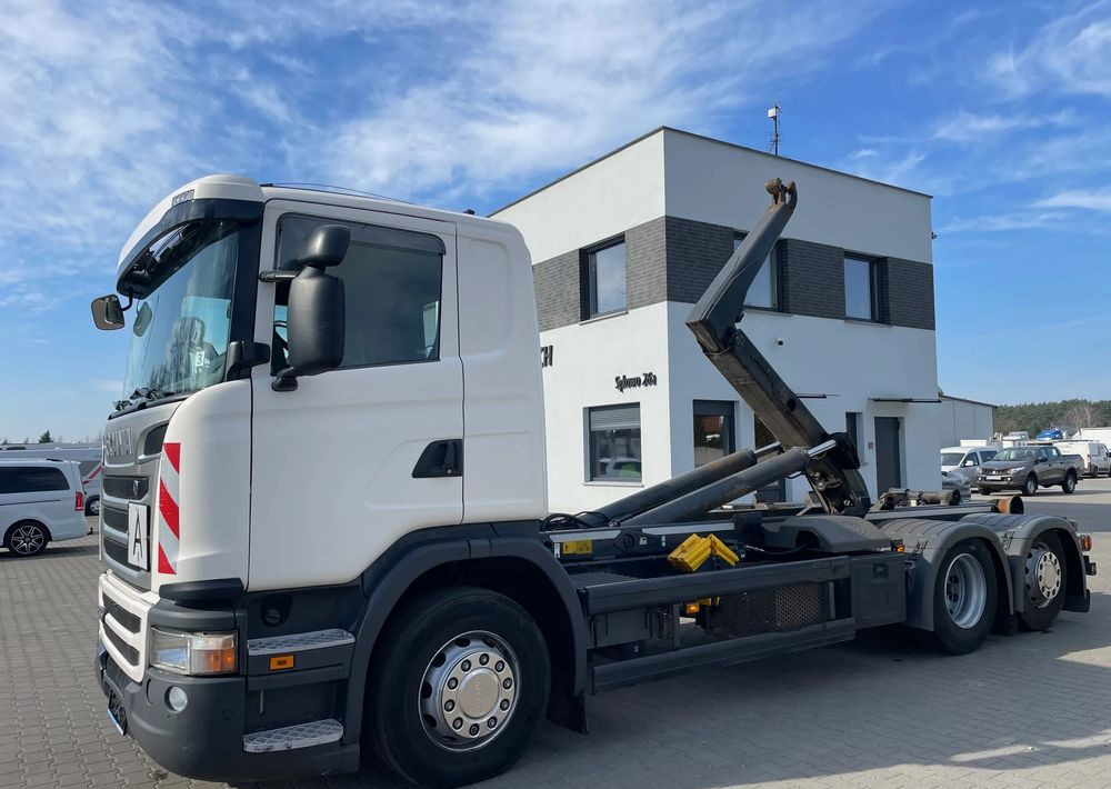 Scania R410 Hakowiec MEILLER RK20 65 - 후크 리프트 트럭 : 사진 1 Scania R410 Hakowiec MEILLER RK20 65 - 후크 리프트 트럭 : 사진 1