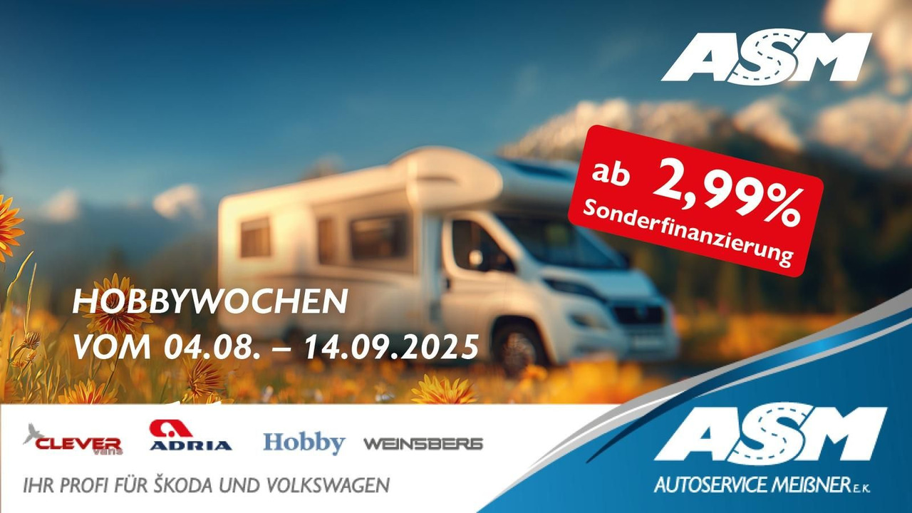 Hobby Optima V65 GE Edition F*DACHKLIMA*MARKISE*SOFORT - 세미 통합 모터홈 : 사진 1 Hobby Optima V65 GE Edition F*DACHKLIMA*MARKISE*SOFORT - 세미 통합 모터홈 : 사진 1
