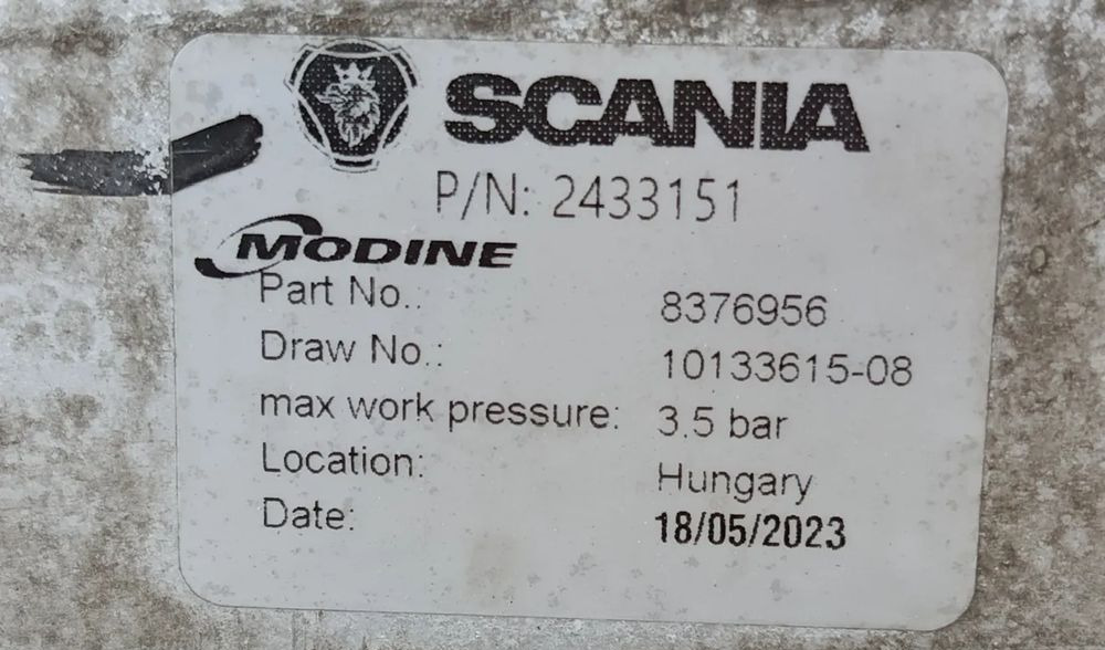 Scania S CHŁODNICA POWIETRZA INTERCOOLER 2433151 - 냉각 시스템 : 사진 3 Scania S CHŁODNICA POWIETRZA INTERCOOLER 2433151 - 냉각 시스템 : 사진 3