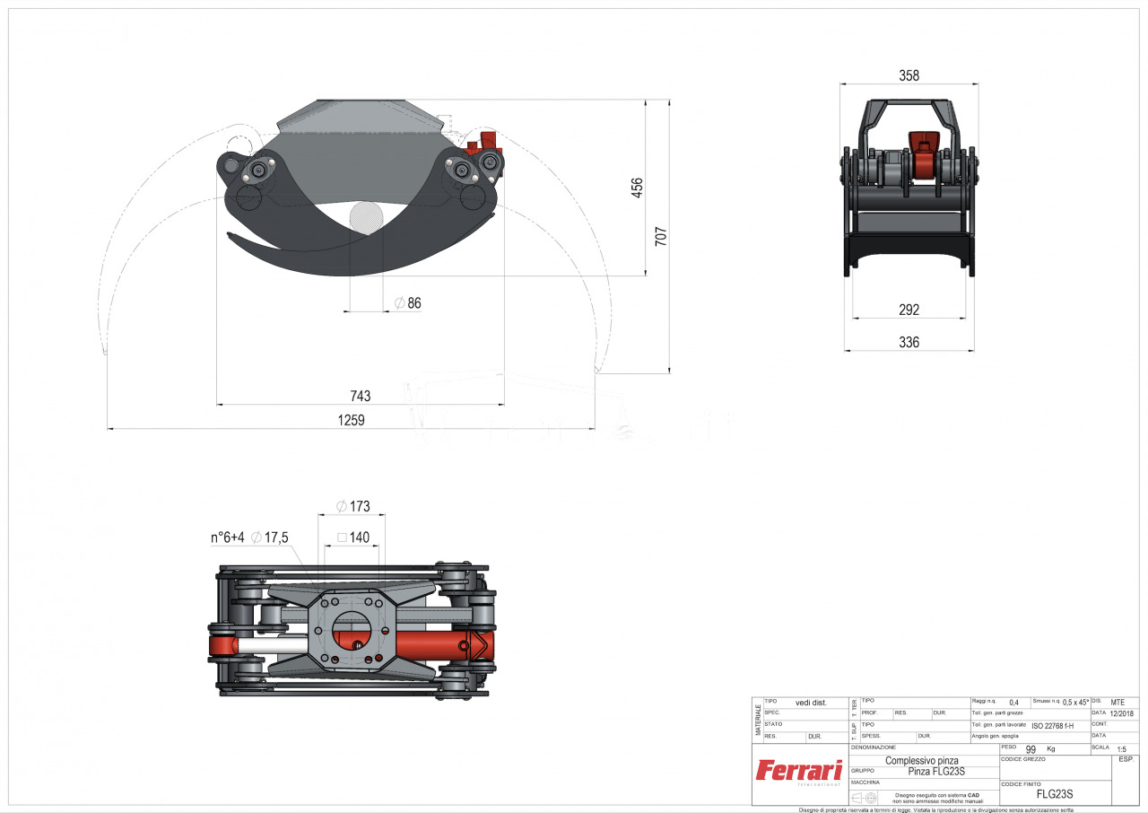 Ferrari FLG 23 XS chwytak do drewna - 그래플 : 사진 3 Ferrari FLG 23 XS chwytak do drewna - 그래플 : 사진 3