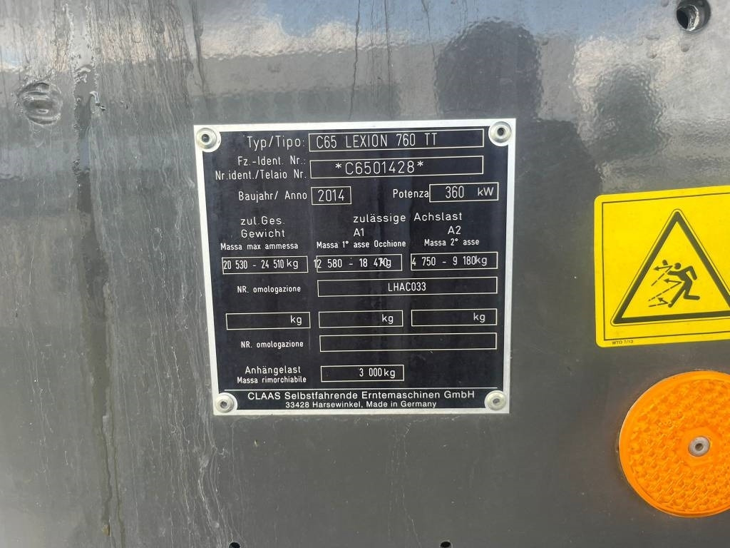 리스 Claas Lexion 760 TT Claas Lexion 760 TT : 사진 18 리스 Claas Lexion 760 TT Claas Lexion 760 TT : 사진 18