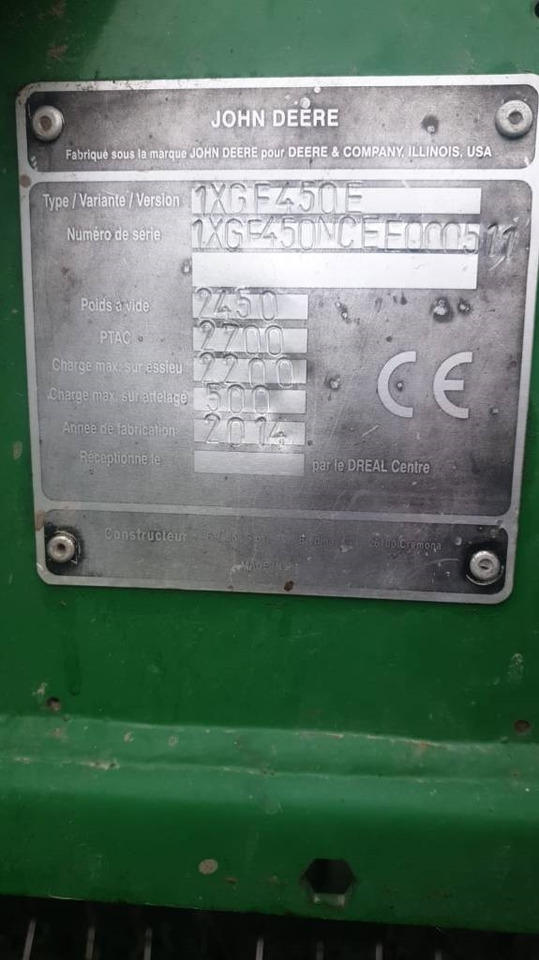 John Deere F 450 - 원형 베일러 : 사진 4 John Deere F 450 - 원형 베일러 : 사진 4