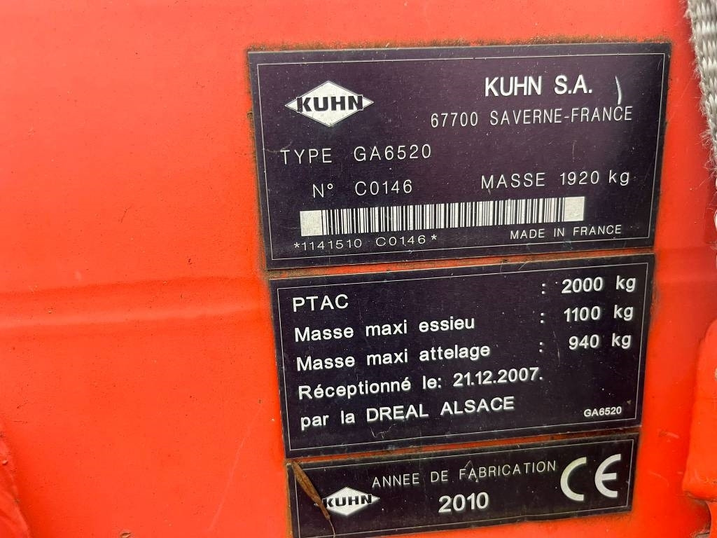 Kuhn 6520  - 반전기/ 레이크 : 사진 2 Kuhn 6520  - 반전기/ 레이크 : 사진 2