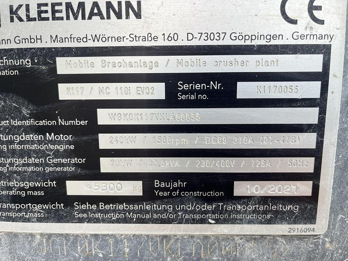 2021 Kleemann MC110z EVO2 - Jaw Crusher - 크러셔 : 사진 3 2021 Kleemann MC110z EVO2 - Jaw Crusher - 크러셔 : 사진 3